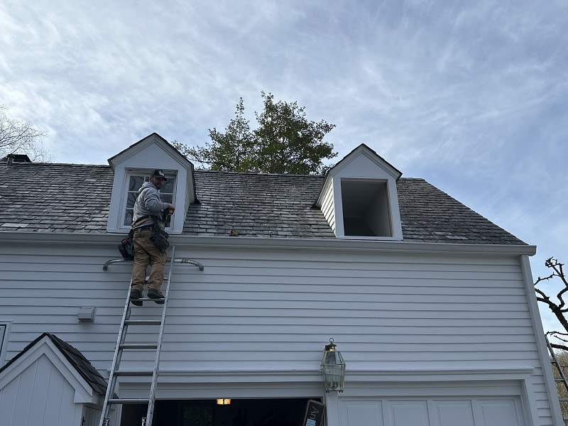Window Solutions Plus master installer removing old casement window in Norwalk,CT
